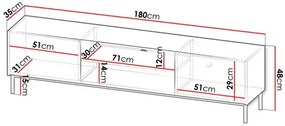 TV szekrény Probazzo 2KW (fehér + arany) . 1106254