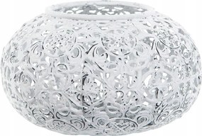 Gyertyatartó Fehér teamécses retro stílus átm. 12cm