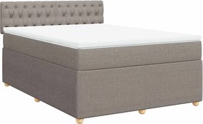 vidaXL tópszínű szövet rugós ágy matraccal 140 x 190 cm