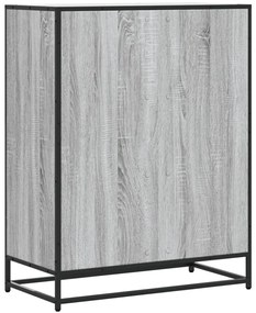 szürke sonoma szerelt fa és fém cipőszekrény 75 x 38 x 97,5 cm