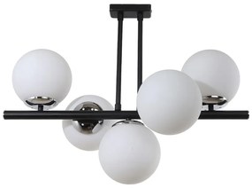 FehĂ©r-fekete mennyezeti lĂĄmpa ĂŒveg bĂșrĂĄval Ăž 15 cm Sail â Squid Lighting