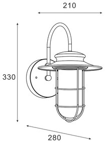 Zuma Line 17068-WD- Kültéri fali lámpa INDUSTRIAL 1xE27/60W/230V IP44 fekete