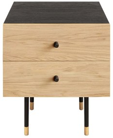 Natúr színű éjjeliszekrény tölgyfa dekorral Jugend – Woodman