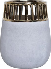 Magas Váza Szürke, Arany Áttört Mintával