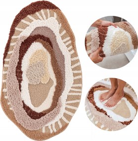 Fürdőszobaszőnyeg Bézs Csúszásgátló 60x100cm Mosható Puha Bolyhos