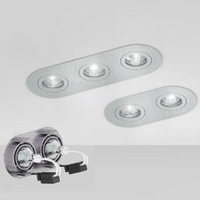 RENDL BIZZ II billenthető szálcsiszolt alumínium 12V GU5,3 2x50W