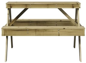 impregnált fenyőfa piknik asztal 105 x 134 x 75 cm