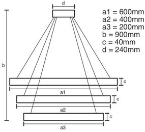 LED állítható fényerejű csillár kábellel LED/85W/230V 3000-6500K + DO