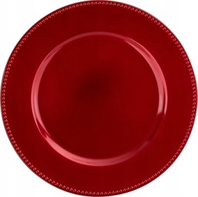 Dekortányér műanyag 33 cm piros 160239