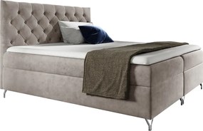 Boxspring ágy, 140x200, szürkésbézs Taupe Velvet szövet, GULIETTE + ajándék