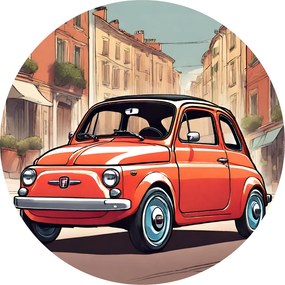 PIPPER. Kör alakú falmatrica "Fiat 500" Méret: 100cm