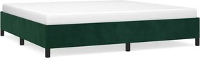 vidaXL sötétzöld bársony ágykeret matrac nélkül 200x200 cm