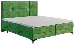Egyszemélyes ágy Boxspring 90 cm Nivela (zöld) (matraccal és tárolóhellyel). Akció -17%. 1054618
