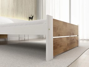 IKAROS DOUBLE ágy 90 x 200 cm, artisan tölgy/fehér Ágyrács: Léces ágyrács, Matrac: Deluxe 10 cm matrac