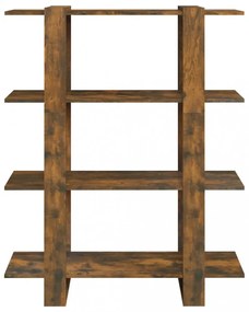 füstös tölgy színű térelválasztó könyvszekrény 100x30x123,5 cm