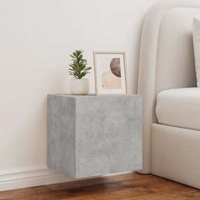 betonszürke falra szerelhető TV-szekrény LED-del 40,5x35x40 cm