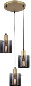 Rabalux beltéri függeszték e27 3x40w arany/füstszínű üveg donati