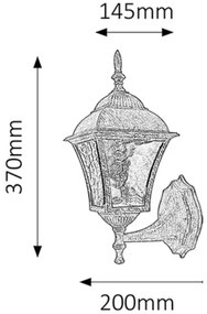 Rabalux 8392 - Kültéri fali lámpa TOSCANA 1xE27/60W/230V IP43