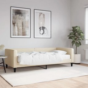 krémszínű szövet kanapéágy matraccal 90 x 200 cm