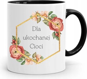 Fekete Bögre Ajándék Nagynéninek Szeretett Nagynénjének fényképes nyomtatással