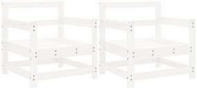 vidaXL 2 db fehér tömör fenyőfa kerti szék