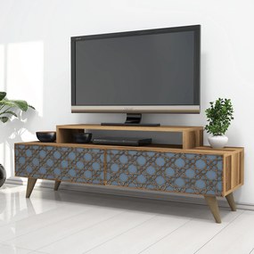 TV asztal/szekrény Curio (dió + kék). 1071859
