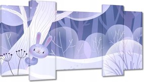 Képek 120x65 Nyuszi a havas erdőben