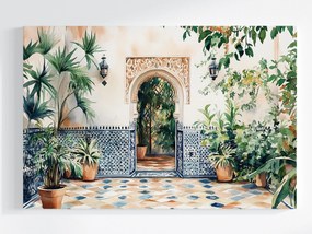 Canvas Vászonkép Udvar Terasz Mozaik Arab Ív Marokkó 120x80