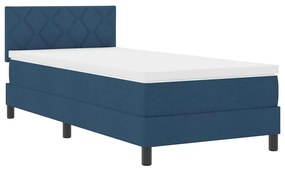 Boxspring ágy matraccal matracmal Sötét kék 90 x 190 cm szövet