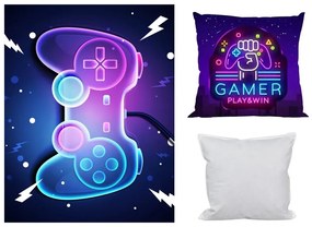 Gamer polár takaró, párnahuzat és párna szett 3 db-os (Gamer Zone Neon)