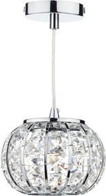 DAR LIGHTING RAE0150 RAE Kristály Függesztett Lámpa Csiszolt Króm G9 IP20