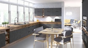 Mosogató szekrény, szürke matt/tölgy lancelot, VEGA 80 ZL 2F BB