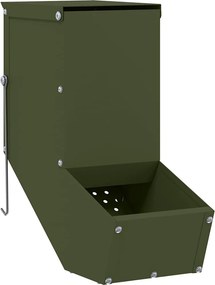 vidaXL Nyúl Etető Olajzöld 12,5 x 26 x 28,5 cm Hidegen Hengerelt Acél