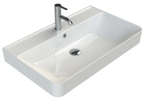 CeraStyle HERA - PULTRA ültethető - Top Counter - porcelán mosdó - MATT FEHÉR - 80 x 48 cm
