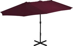 vidaXL bordó kültéri napernyő alumíniumrúddal 460 x 270 cm