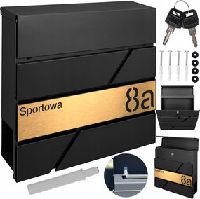 Fekete Postaláda Arany Laminált Cím