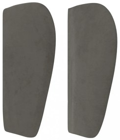 sötétszürke bársony fejtámla szárnyakkal 103x23x78/88 cm
