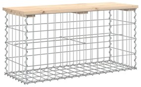 tömör fenyőfa gabion kerti pad 83x31,5x42 cm