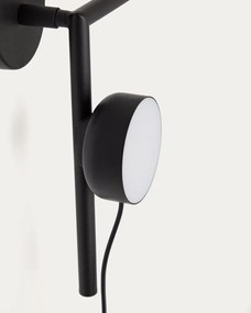 Fekete konnektorhoz csatlakoztatható fém LED dimmelhető fali lámpa Orey – Kave Home