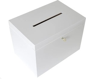 Borítéktartó doboz cipzárral, fehér szín