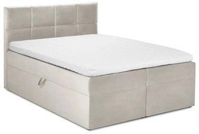 Bézs boxspring ágy tárolóhellyel 160x200 cm Mimicry – Mazzini Beds