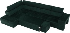 Ülőgarnitúra, smaragdzöld, balos, MALAGA BIG