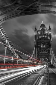 Poszter 20x30cm Hídtorony fénycsíkokkal, Assaf Frank