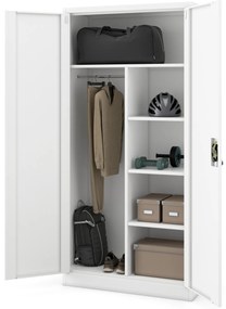 Fehér zárható takarítószekrény DAWID 900 x 1850 x 450 mm