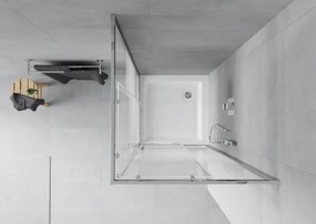 Mexen Rio 90 x 90 cm négyzet alakú zuhanykabin, fehér csíkok, króm + tálca , fehér - 860-090-090-01-20-4510