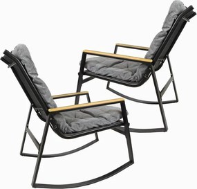 Hintaszék acél párnázott párnákkal 2 db szürke