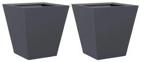 2 db antracitszürke acél kerti növénytartó 30 x 30 x 30 cm