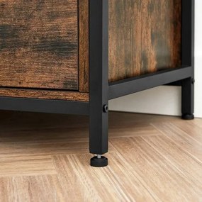 Tv-állvány 3 fiókkal és tárolópolcokkal, 147 x 50 x 40 cm, rusztikus