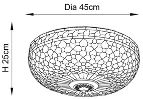 Endon 64276 - Mennyezeti lámpa Tiffany MILLE FEUX 2xE27/60W/230V átm. 45 cm