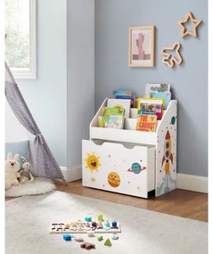 Gyerek könyvespolc fiókkal ANET fehér